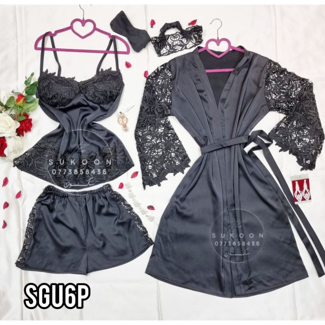 -Pyjamas Gupir et Satin 5pcs -SGU6P