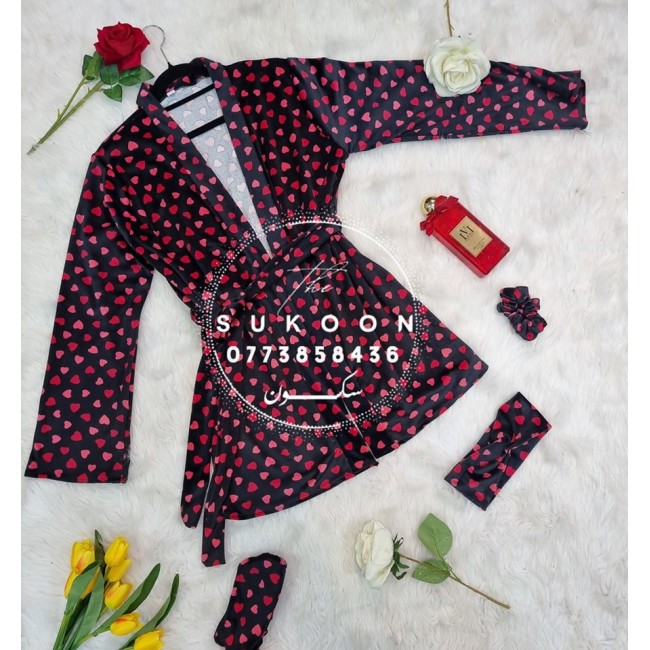 Ensemble pyjama décoré de "Petits Cœurs *EKDC7P*