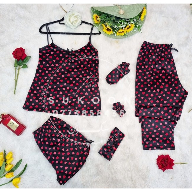 Ensemble pyjama décoré de "Petits Cœurs *EKDC7P*