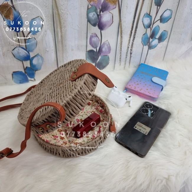 -Wicker handbags -Ronde