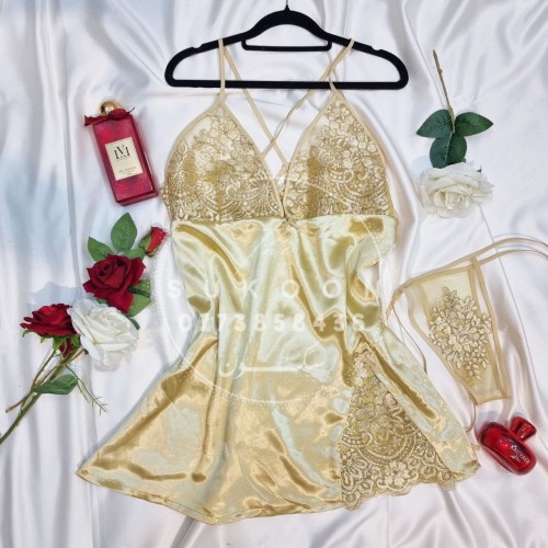 ensemble de pyjamas élégante avec peignoir en dentelle * EDS3P *