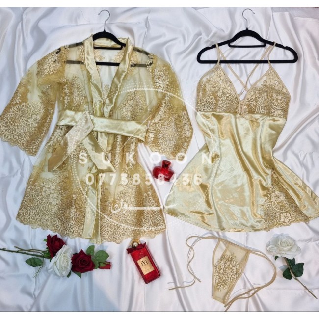 ensemble de pyjamas élégante avec peignoir en...