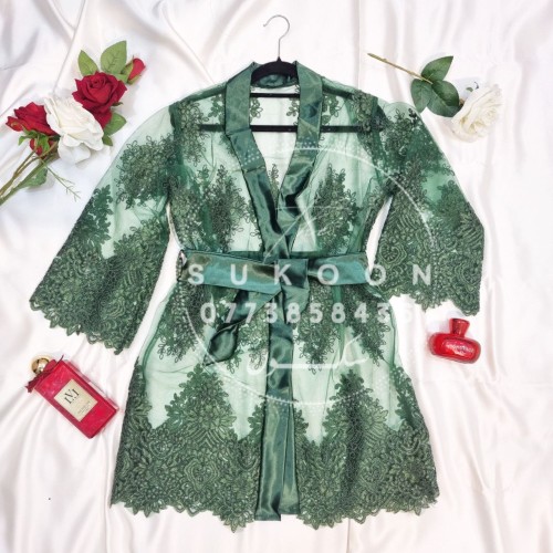 ensemble de pyjamas élégante avec peignoir en dentelle * EDS3P *