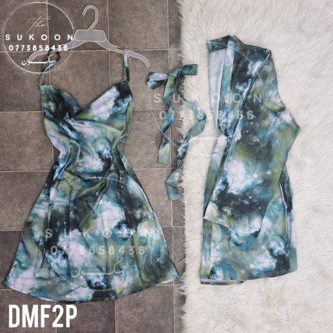 -Dishabille en satin imprimé -DMF2P