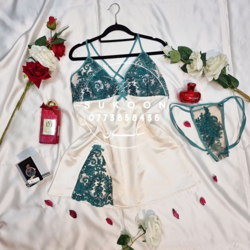 ensemble de pyjamas élégante avec peignoir en dentelle * EDS3P *