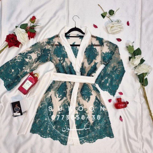 ensemble de pyjamas élégante avec peignoir en dentelle * EDS3P *