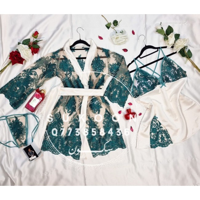 ensemble de pyjamas élégante avec peignoir en...