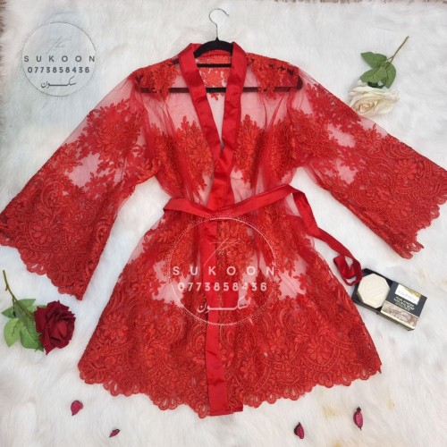 ensemble de pyjamas élégante avec peignoir en dentelle * EDS3P *