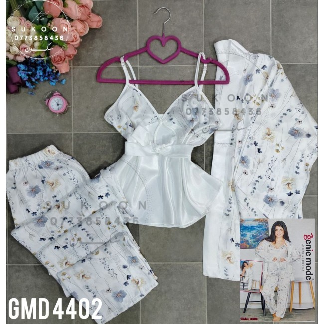 -Pyjama a fleurs en satin -GMD 4402