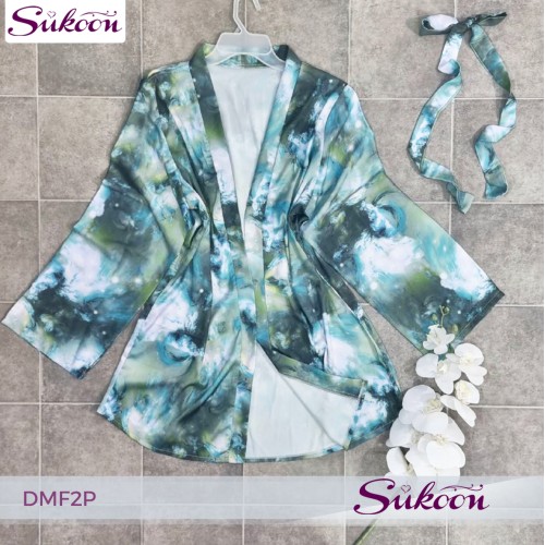 -Dishabille en satin imprimé -DMF2P