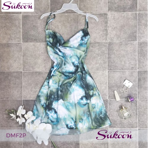 -Dishabille en satin imprimé -DMF2P