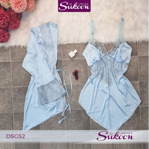 - Nuisette 2 pièces en soie -DSGS2