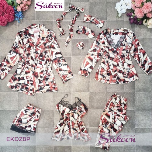 Ensemble de Pyjamas sexy et classe décorée avec dentelle * EKDZ8P*