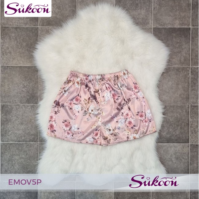 -Ensemble pyjama rose en soie 05pcs - EMOV5P