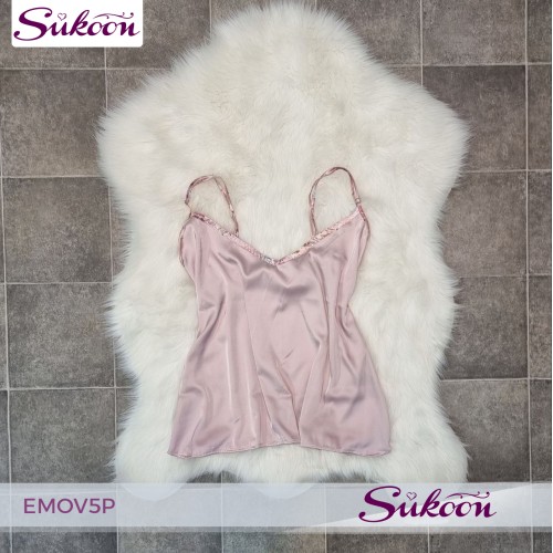 -Ensemble pyjama rose en soie 05pcs - EMOV5P