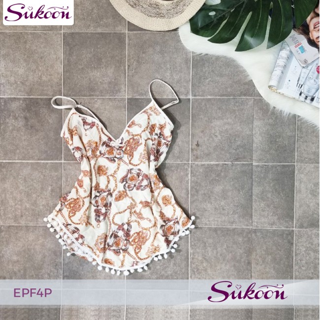 -Ensemble de pyjama en tissu 4 pieces-EPF4P