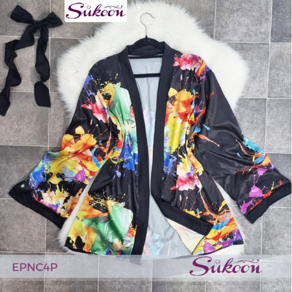 -Pyjama noir élégant en 4 pieces - EPNC4P 2