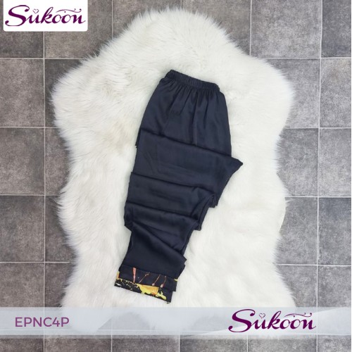 -Pyjama noir élégant en 4 pieces - EPNC4P