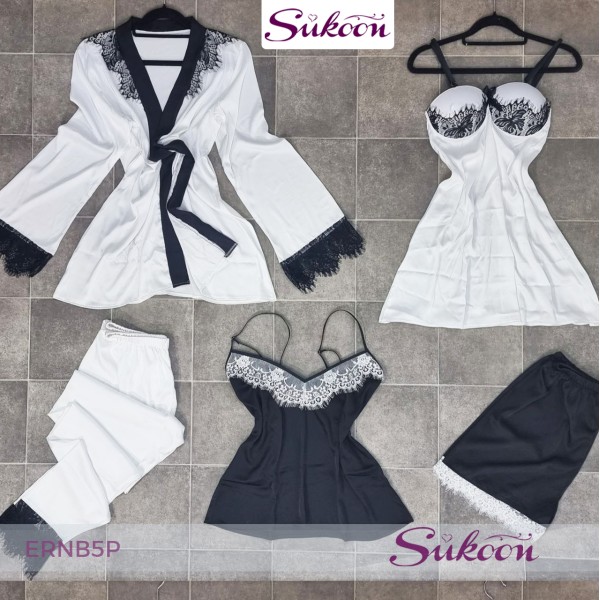 -Ensemble pyjama en satin 05 pcs -ERNB5P