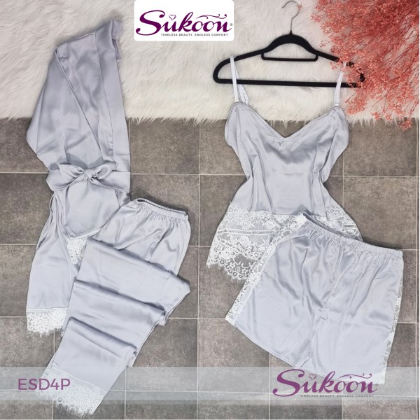 -Pyjama en satin 4 psc -ESD4P