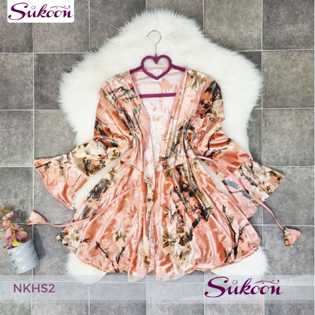 -Déshabillés en satin et velours 02 pcs -NKHS2