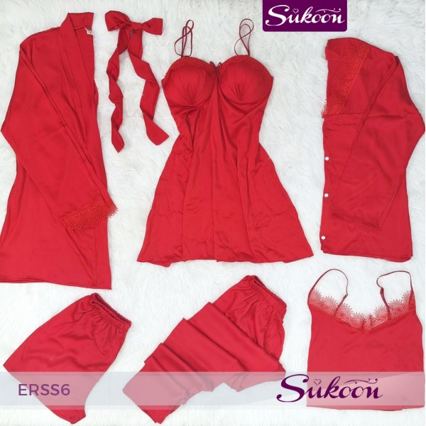 -Ensemble pyjama rouge 06 pcs -ERSS6