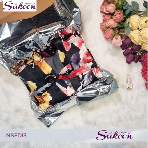 -Nuisette 3 pièces en satin imprimé -NSFDI3