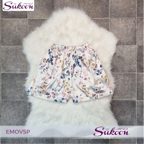 -Ensemble pyjama beige en soie 05pcs - EMOV5P