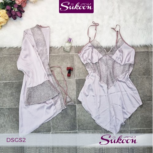 - Nuisette 2 pièces en soie -DSGS2