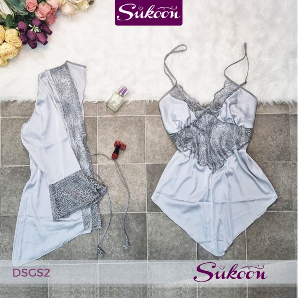 - Nuisette 2 pièces en soie -DSGS2