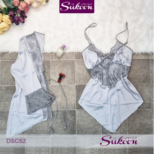 - Nuisette 2 pièces en soie -DSGS2