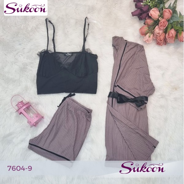 -Ensemble pyjama avec short 3 pcs -7604-12 2