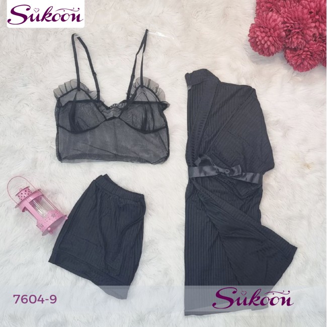 -Ensemble pyjama avec short 3 pcs -7604-12