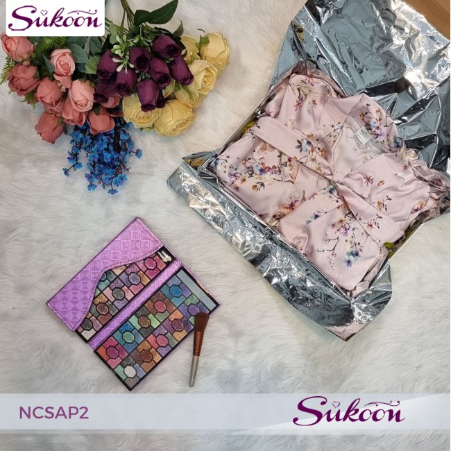 -Ensemble nuisette 2 pcs en soie imprimé - NCSAP2