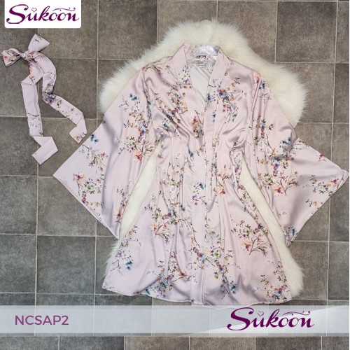 -Ensemble nuisette 2 pcs en soie imprimé - NCSAP2