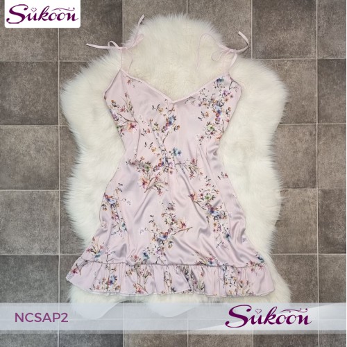 -Ensemble nuisette 2 pcs en soie imprimé - NCSAP2