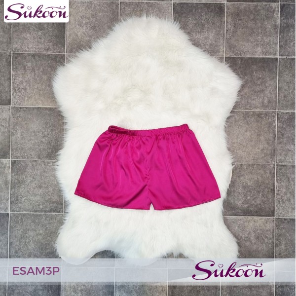 -Ensemble pyjama 3 pc en satin imprimé -ESAM3P 2