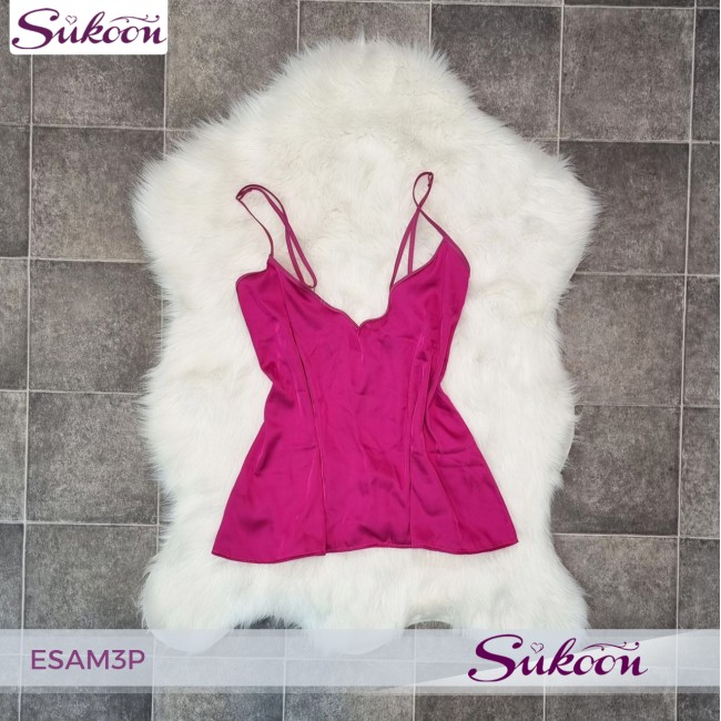 -Ensemble pyjama 3 pc en satin imprimé -ESAM3P