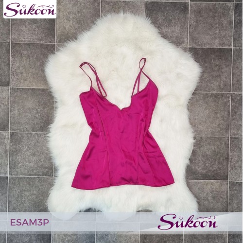 -Ensemble pyjama 3 pc en satin imprimé -ESAM3P