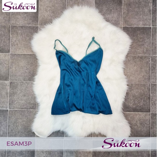 -Ensemble pyjama 3 pc en satin imprimé -ESAM3P