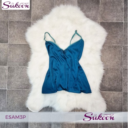 -Ensemble pyjama 3 pc en satin imprimé -ESAM3P