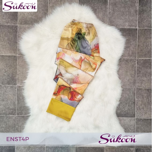 -Ensemble pyjama 4 pièces en soie imprimée -ENST4P