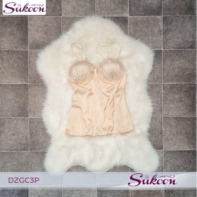 -Ensemble pyjama 3 pc en soie et dentale-DZGC3P