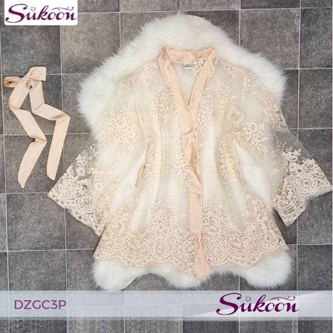 -Ensemble pyjama 3 pc en soie et dentale-DZGC3P