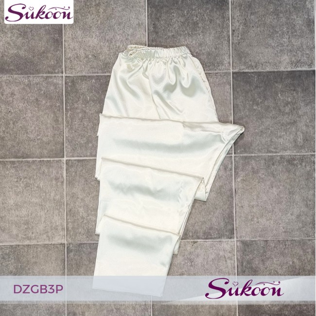 -Ensemble pyjama 3 pc en soie et denttele -DZGB3P