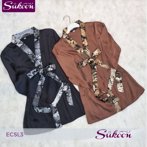 -Ensemble de pyjama en soie imprimé serpent -ECSL3
