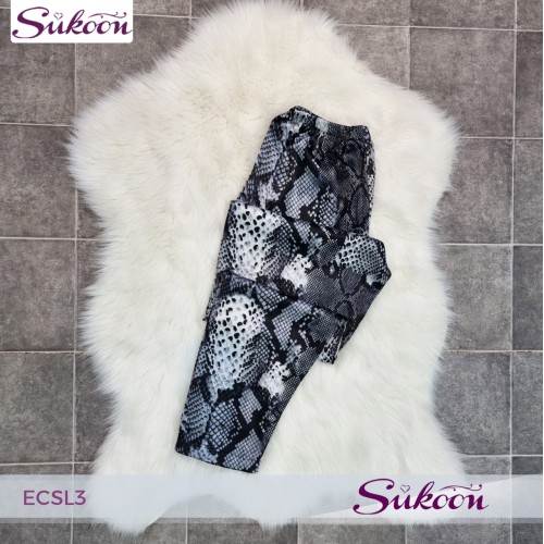 -Ensemble de pyjama en soie imprimé serpent -ECSL3