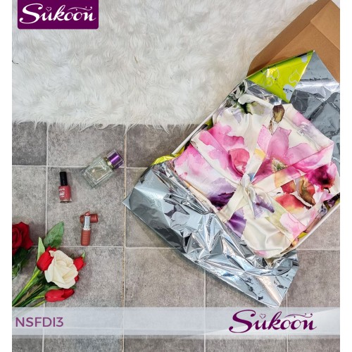 Nuisette 3 pièces en satin imprimé -NSFDI3