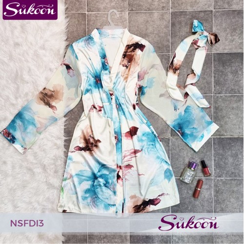 Nuisette 3 pièces en satin imprimé -NSFDI3