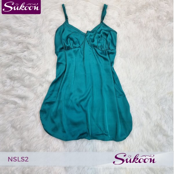 nuisette court en satin fleuré -NSLS2- 2